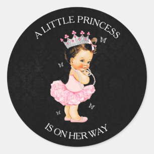 Eine kleine Prinzessin ist auf ihrem Weg Baby Dusc Runder Aufkleber