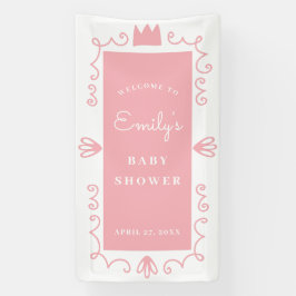 Eine kleine Prinzessin moderne Pink Girl Babydusch Banner
