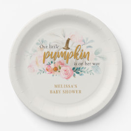 Eine kleine Puffkindusche mit Pink-Blütenmädchen Pappteller