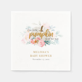 Eine kleine Puffkindusche mit Pink-Blütenmädchen Serviette