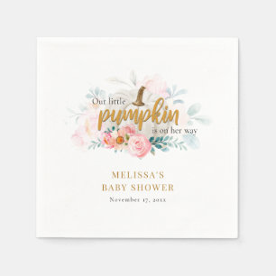 Eine kleine Puffkindusche mit Pink-Blütenmädchen Serviette