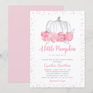 Eine kleine Pumkin Girl Babydusche Einladung