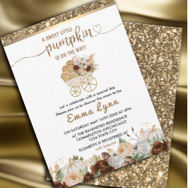 Eine kleine Pumkin Gold Baby Dusche Einladung