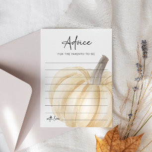 Eine kleine Pumpkin Autumn Baby Shower Advice Card Einladung