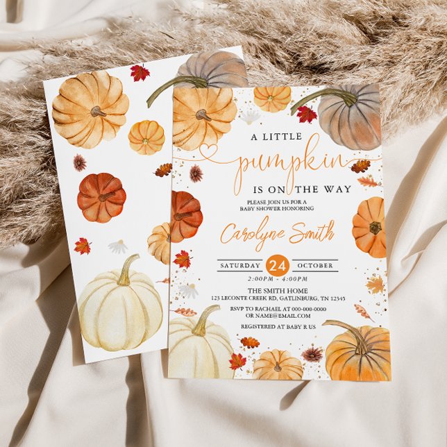 Eine kleine Pumpkin Autumn Baby Shower Einladung (Von Creator hochgeladen)