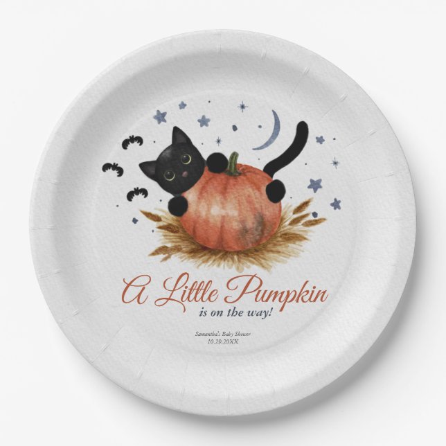 Eine kleine Pumpkin-Babydusche Pappteller (Vorderseite)