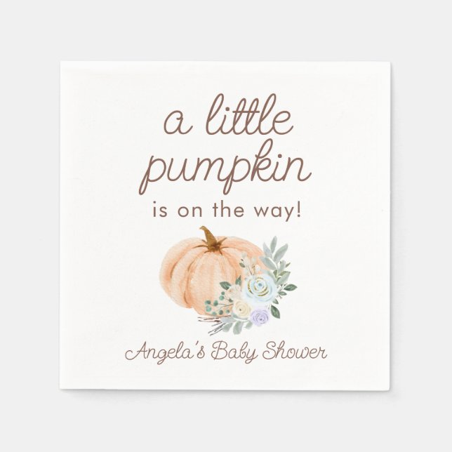 Eine kleine Pumpkin-Babydusche Serviette (Vorderseite)