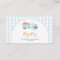 Eine kleine Pumpkin Blue Truck Baby Dusche Registr
