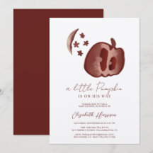 Eine kleine Pumpkin Blue Watercolor Baby Showdusch