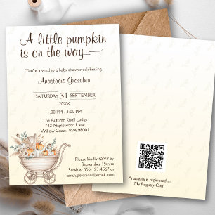 Eine kleine Pumpkin Boho Babydusche Einladung
