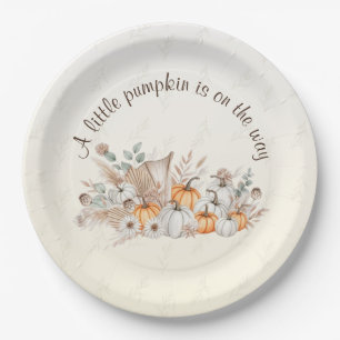 Eine kleine Pumpkin Boho Babydusche Papierplatte Pappteller