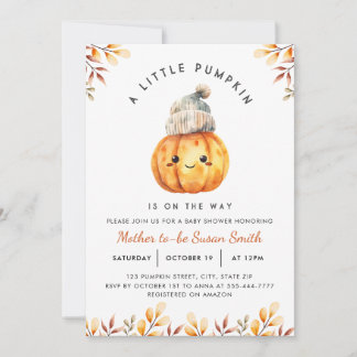 Eine kleine Pumpkin Fall Baby Dusche Einladung