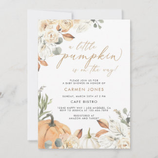 Eine kleine Pumpkin Fall Baby Dusche Einladung