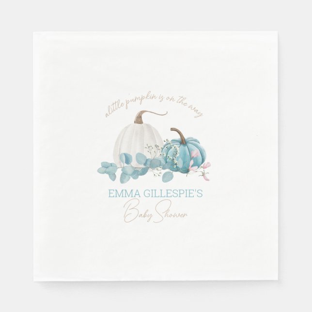 Eine kleine Pumpkin Fall Baby Dusche Serviette (Vorderseite)
