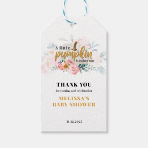 Eine kleine Pumpkin Fall Babydusche Vielen Dank Geschenkanhänger