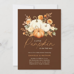 Eine kleine Pumpkin Fall Floral Baby Dusche Einladung