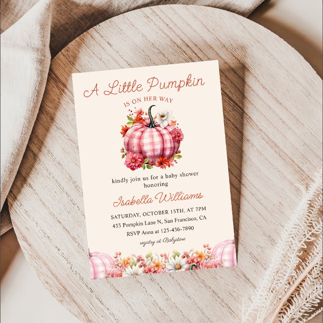 Eine kleine Pumpkin Fall Floral Baby Dusche Einladung (Von Creator hochgeladen)