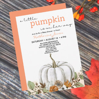 Eine kleine Pumpkin Fall Girl Dusche Einladung