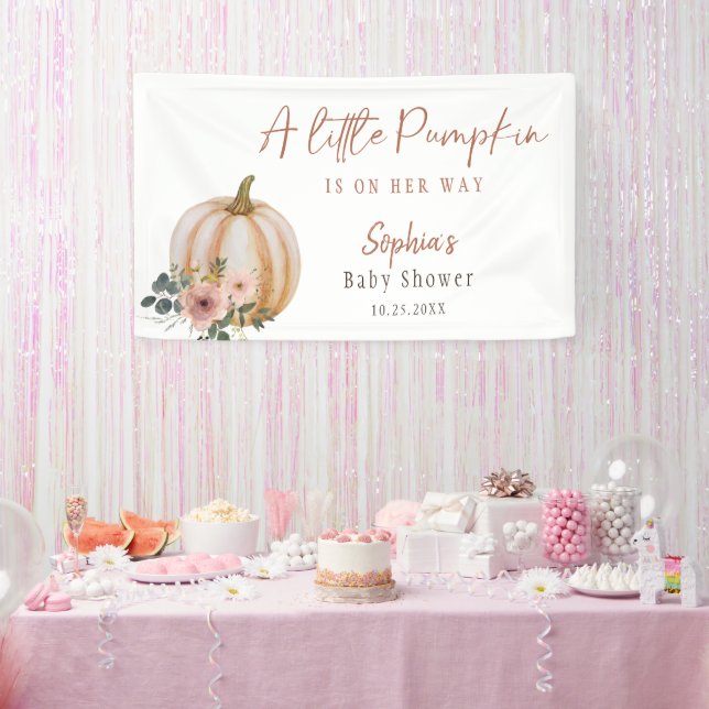 Eine kleine Pumpkin Floral Baby Dusche Banner (Party)