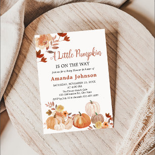 Eine kleine Pumpkin Floral Boho Fall Baby Dusche Einladung