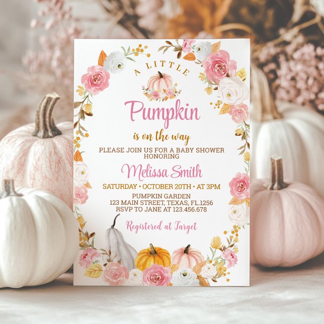Eine kleine Pumpkin Girl-Babydusche Einladung (Von Creator hochgeladen)