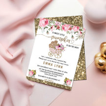 Eine kleine Pumpkin Girl-Babydusche Einladung