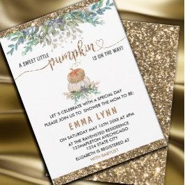 Eine kleine Pumpkin Gold Baby Dusche Einladung