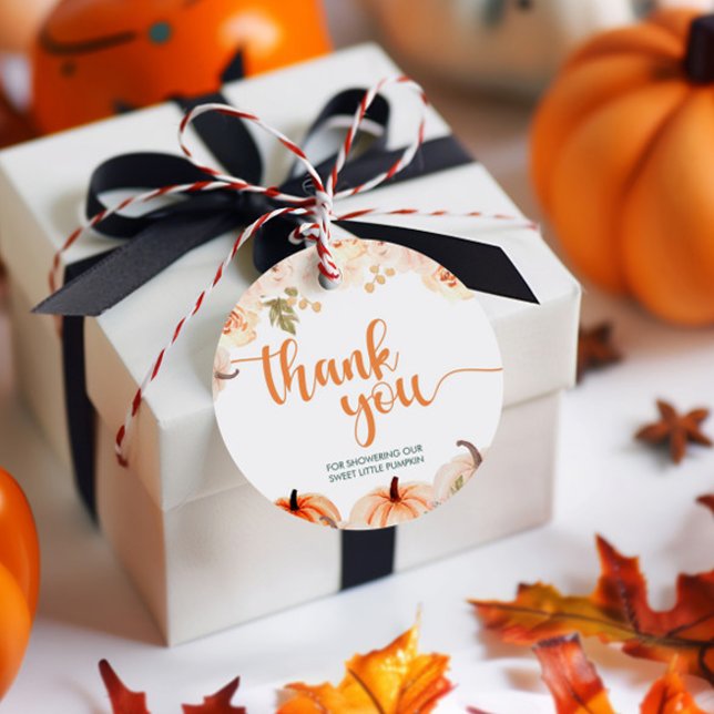 Eine kleine Pumpkin Herbst Babydusche Geschenkanhänger (Von Creator hochgeladen)