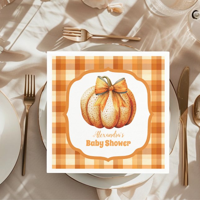 Eine kleine Pumpkin Herbst Babydusche Serviette (Von Creator hochgeladen)