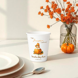 Eine kleine Pumpkin Herbst Herbst Niedlich Girl Ba Pappbecher