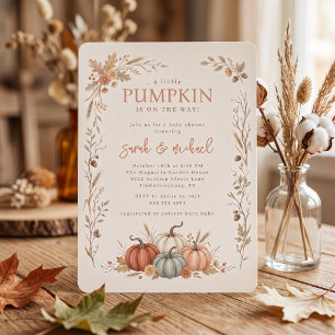 Eine kleine Pumpkin ist auf dem Weg Baby Shower Einladung