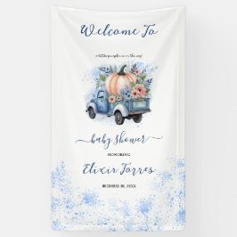 Eine kleine Pumpkin Truck Wasserfarben Babydusche Banner