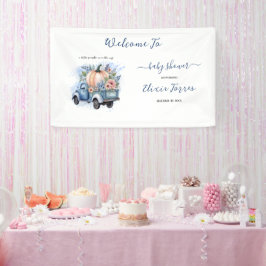 Eine kleine Pumpkin Truck Wasserfarben Babydusche Banner