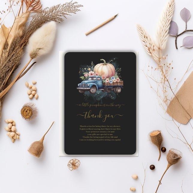 Eine kleine Pumpkin Wasserfarbe Truck Baby Dusche Dankeskarte (Von Creator hochgeladen)