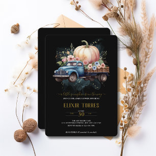 Eine kleine Pumpkin Wasserfarbe Truck Baby Dusche Einladung