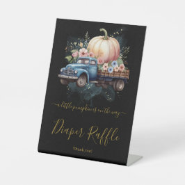 Eine kleine Pumpkin Wasserfarbe Truck Baby Dusche Sockelschild
