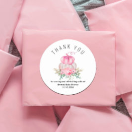 Eine kleine Pumpkinl Babydusche Runder Aufkleber