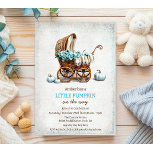 Eine kleine Puppen Baby Carriage Baby Dusche Einladung