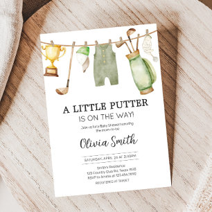 Eine kleine Putter Golf Baby Dusche Einladung