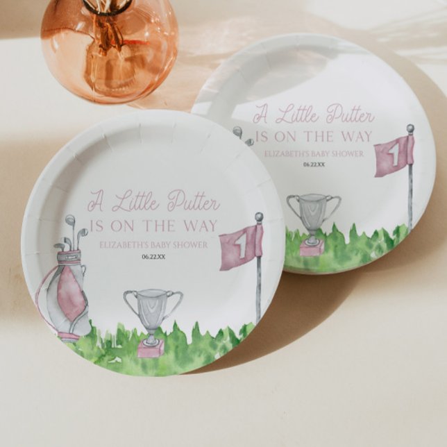 Eine kleine Putter Pink Golf Baby Dusche Pappteller (Von Creator hochgeladen)