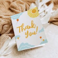Eine kleine Ray Sunshine Baby Dusche Danke Karten