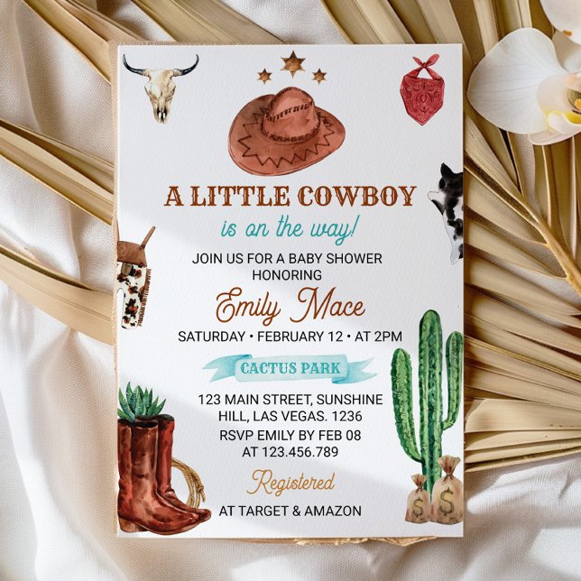 Eine kleine Rodeo Cowboy Baby Dusche Einladung (Von Creator hochgeladen)