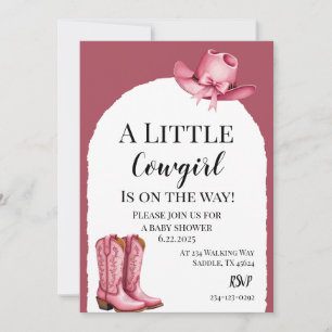 Eine kleine rosa Cowgirl ist auf dem Weg Einladung