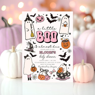 Eine kleine, rosa Halloween-Kinderdusche Einladung