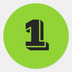 Eine kleine runde Green Number Stickers von Janz