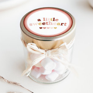 Eine kleine Schatz-Valentins-Baby-Party Runder Aufkleber