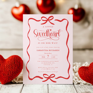Eine kleine Schatz Valentinstag Mädchen Baby-Party Einladung