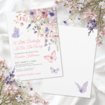 Eine kleine Schmetterlings-Wildblumen-Baby-Party