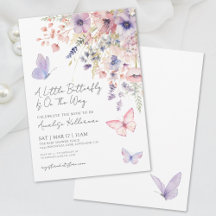 Eine kleine Schmetterlings-Wildblumen-Baby-Party
