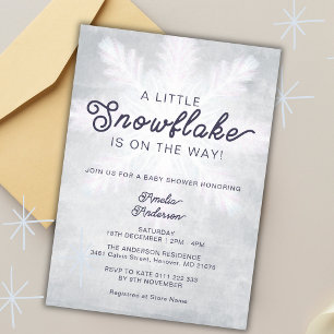 Eine kleine Schneeflocke, graue Navy Baby Dusche Einladung